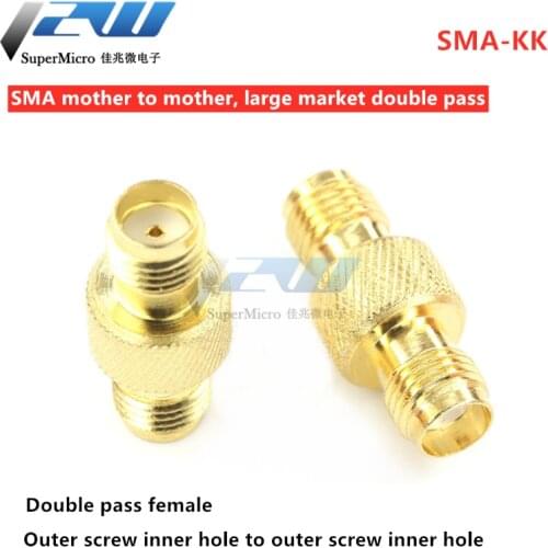Double pass SMA-KK large plate outer screw inner hole to outer screw inner hole SMA female to female adapter all copper
