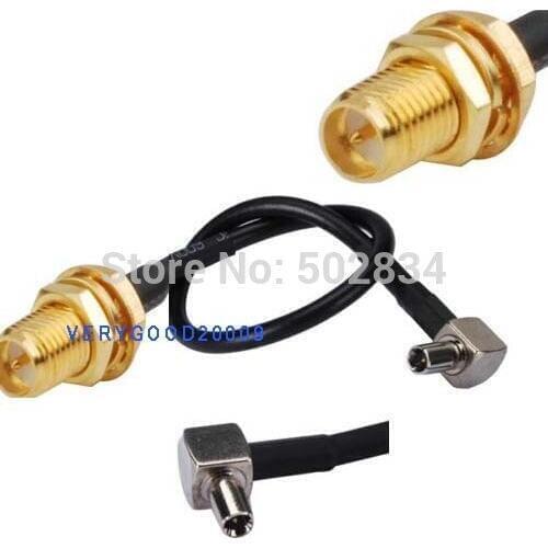 10pcs RF Pigtail RP-SMA Female to TS9 Right Angle RG174 Connector Cable 30cm