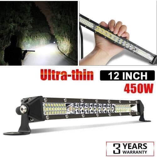 12" inch 450W LED Work Light Bar Combo Spot Flood Driving Off Road SUV Boat ATV