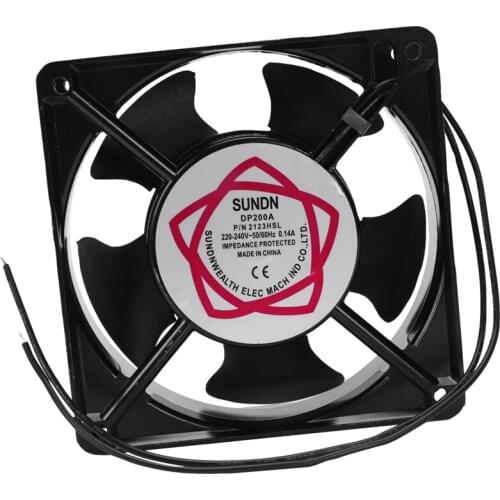 120x120x38mm 5 Blades Metal Frame Axial Flow Cooling Fan AC 220/240V 0.14A 22W