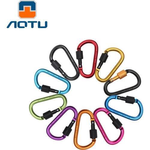 4pcs/Lot 7.8cm D Shape Buckle Assorted Colors Aluminum Carabiner Clip Small Keychain Hook For Camping Fishing Hiking Traveling