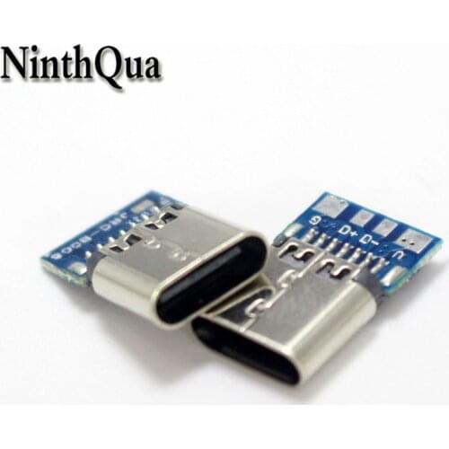 5/10pcs USB 3.1 Type C Connector 4Pin Female Socket receptacle Through Holes PCB 180 Vertical Shield USB-C jack