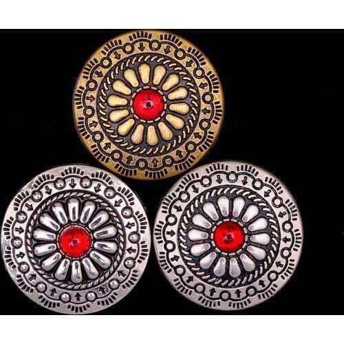 Western Flower Engraved Bohemia Turquoise Concho For Belt Bag Shoes Clothes Leathercraft Wallet Decor Screwback Lot 10pc