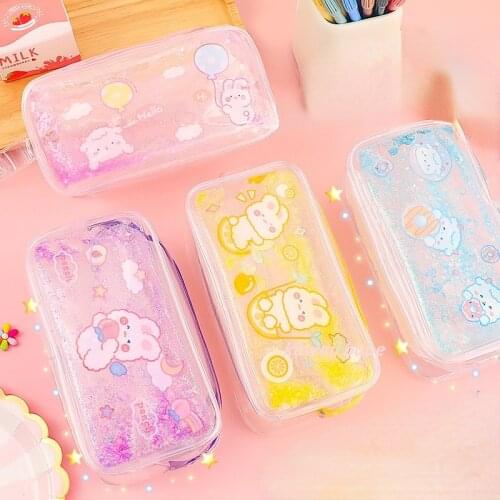 Pencil Bag Beautiful Girls Heart Shiny Stationery Case Student Cute Pencil Box Pencil Bag School Supplies