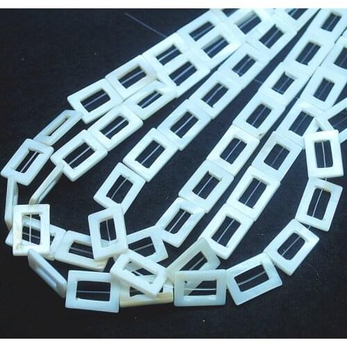 22pcs white shell beads rectangle shape 13x18mm nature mother of pearl beads diy jewelry accessories hot selling items for brace