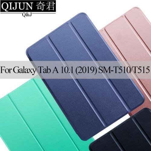 Tablet case for Samsung Galaxy Tab A 10.1" 2019 PU Leather protection funda Trifold Stand Solid cover capa bag for SM-T510/T515