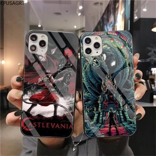 Castlevania Black Cell Phone Case Tempered Glass For iPhone 11 Pro XR XS MAX 8 X 7 6S 6 Plus SE 2020 case