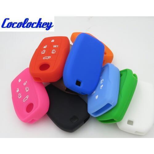 Cocolockey Silicone Cover Key Cover Case For Toyota Alphard Sienna Voxy Vizi Noah Esquire Vellfire Estima 6 Buttons Remote Key