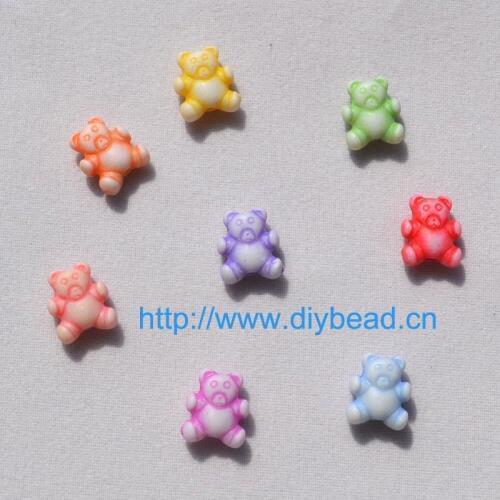 DIY Jewelry Accessory Antique Acrylic Beads 9*8MM Mix Color Cartoon Bear Bracelet Department