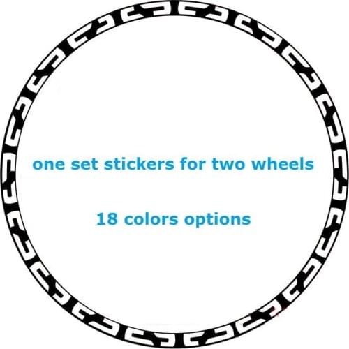 Two Wheels Sticker Set Chain Style for Mountain Bike Bicycle Rim Reflective MTB Race