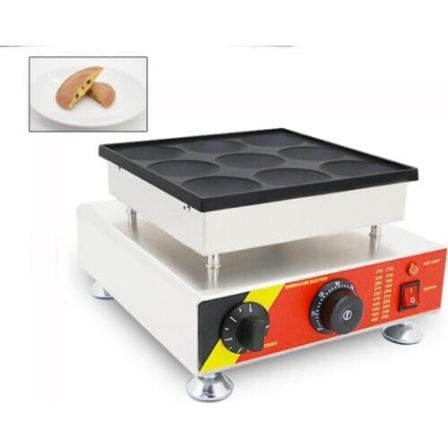 Free Shipping 2 units/lot 9 holes Commercial Pancake Maker 8cm Pofferjes Waffle Pan Cake Maker Mini Pancakes Machine