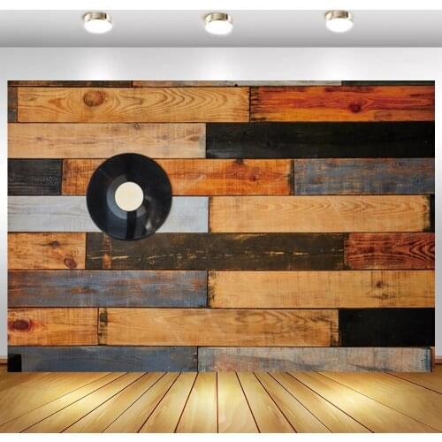 Dark Wood Board Floor Baby Shower Photography Backdrops CD Record Cake Dessert Dolls Pets Portrait Background For Photo Studio