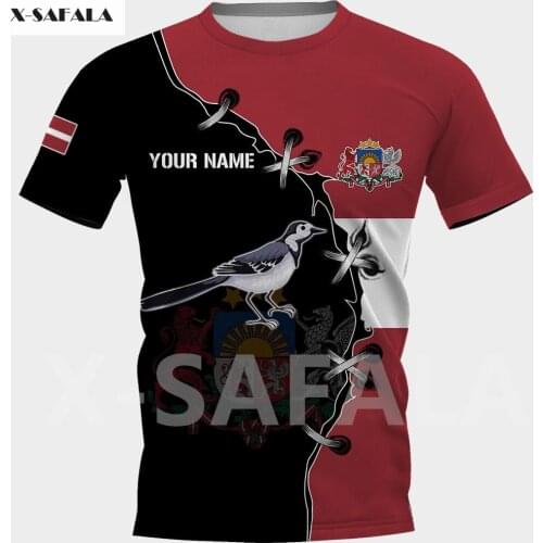 Italia Latvia USA Skull Country Emblem Map Flag 3D Fashion All Over Printed Round Neck T Shirt Men Women Harajuku Casual Tee