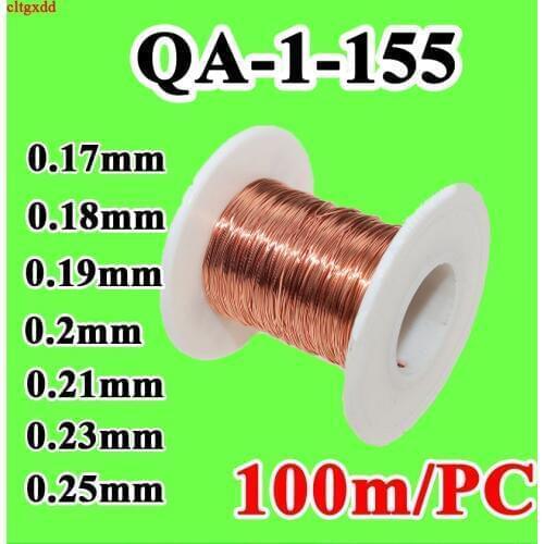 100m/PC Polyurethane Enameled Copper Wire 0.17 0.18 0.19 0.2 0.21 0.23mm QA-1/155 2UEW For Transformer Wire Inductance coil