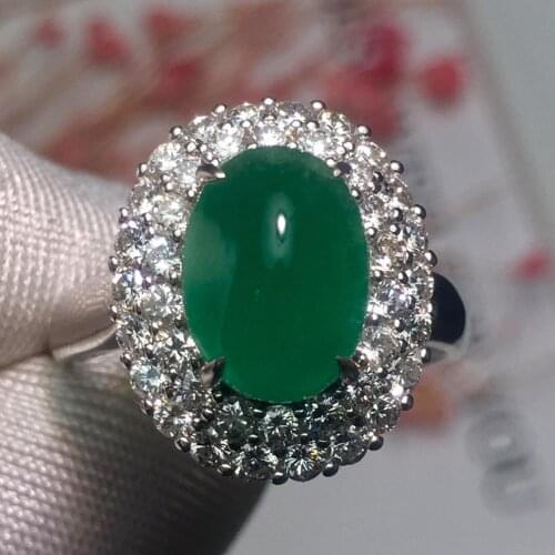 Emerald Rings Fine Jewelry Real Pure 18 K Gold 100% Natural Emerald Gemstones 3.1t Female Wedding Rings for women Fine Ring