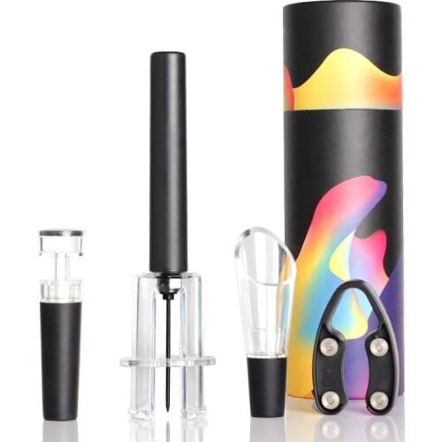 Red wine pressure bottle opener set Aluminum tube air pressure opener four piece set Wine Accessories Bar Restaurant Tools h3