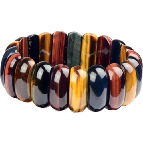 Colorful Tiger Eyes Natural Stone Beads Bangles & Bracelets Handmade Jewelry Energy Bracelet for Women or Men