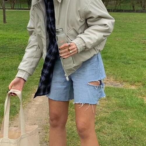 Summer Womens Blue High Rise Denim Shorts Casual Frayed Hem Washed Short Jeans With Ripped Holes Soft And Comfortable S M L