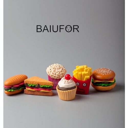 BAIUFOR Simulation Food Miniatures Hamburger Ice Cream Cake DIY Doll House Decor Terrarium Figurines Mini Garden Miniature