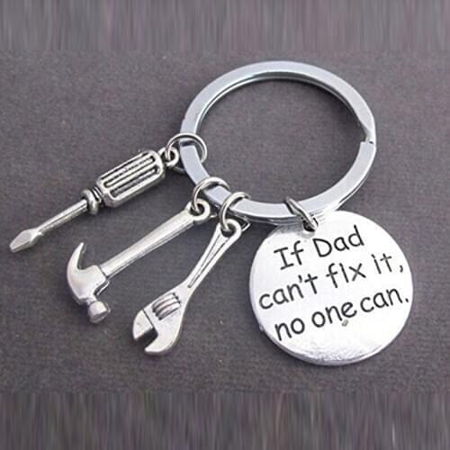 New If Dad Can't Fix It No One Can DIY Tool Wrench Spanner Rule Hammer Model Key Chain Key Ring KeyChain Keyring Gift