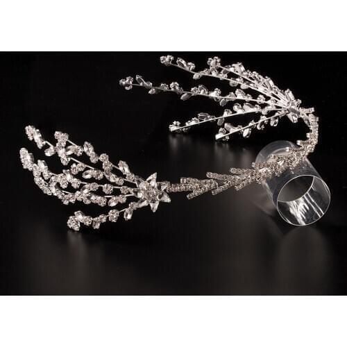 New Style Women Crystal Headband INS Crown Headdress Goddess Birthday Make Up Party Head Band