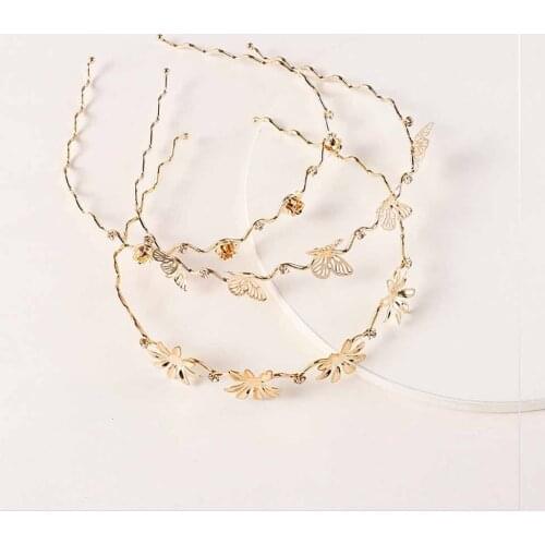 Floral Leaves Ladies Hair Bands Retro Style Internet Celebrity Ins Pearl Femme Headband Simple Fashion Elegant Damskie Hair Ties