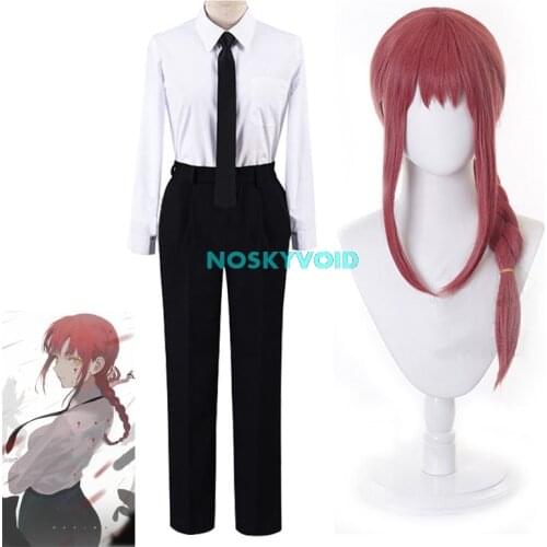 Makima Cosplay Wig Chainsaw Man Costumes Demon Hunter Uniform Suit Mens and Womens Sizes Makima Costume
