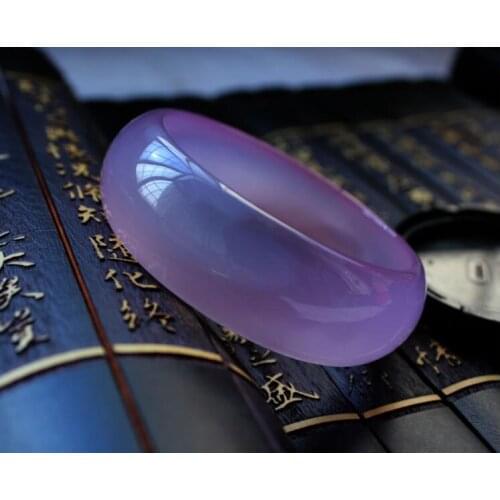 Natural boutique widened Xian blue Tian Yu flower Jade bracelet ice seed powder jade Marrow bracelet Valentines Day gift