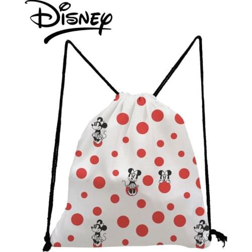 Disney Mickey Minnie Backpack Cute Child School Bag Casual Yoga Storage Bag High Quality Swim Drawstring Bag Girl Soft Back Bag