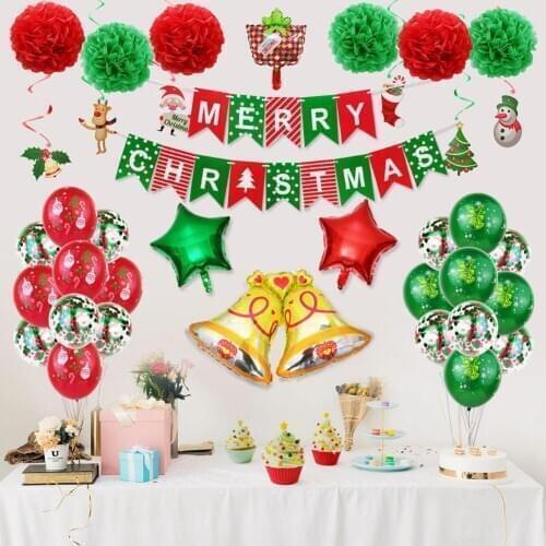Merry Christmas Balloons Sets Foil Balloons Christmas Eve Party Home Decoration Air Balloons Set For Home Party Decor