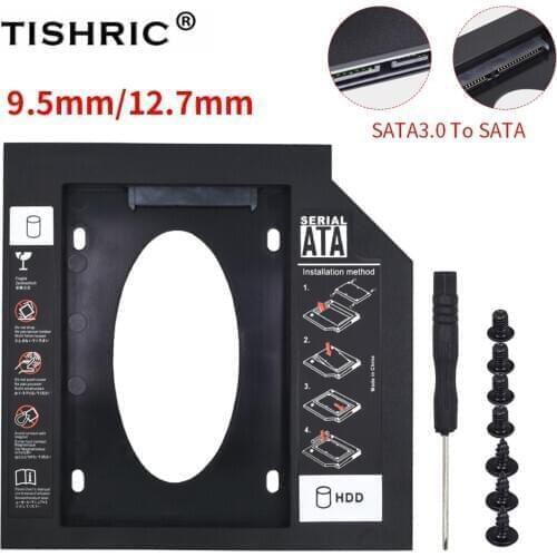 TISHRIC Plastic Hdd Caddy SSD Case Hdd Enclosure SATA 2.5 Hard Drives Hard Disk Enclosure For Laptop CD-ROM DVD-ROM Optical Bay