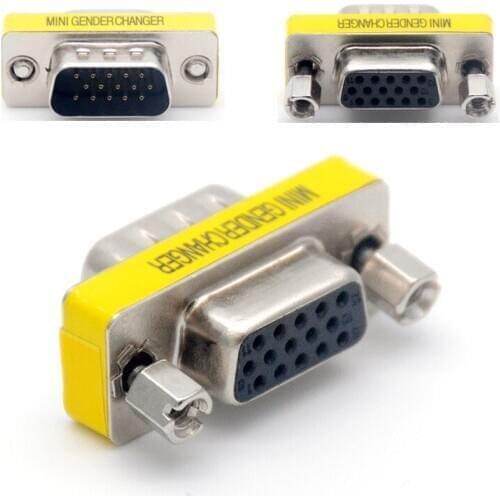 Universal 15 Pin DB15 VGA Mini Gender Changer Adapter VGA Connector VGA M/F Male To Female Adapter