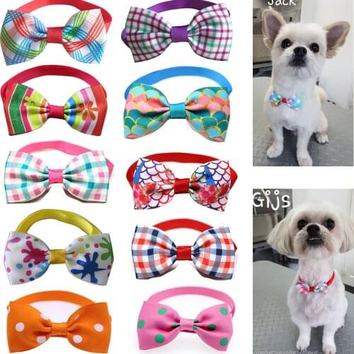 10pcs Pet Accessories Samll Dog Bow Tie Puppy Dog Bowties Collar Adjustable Gril Dog Bowtie For Cat Dog Collar Pet Supplier