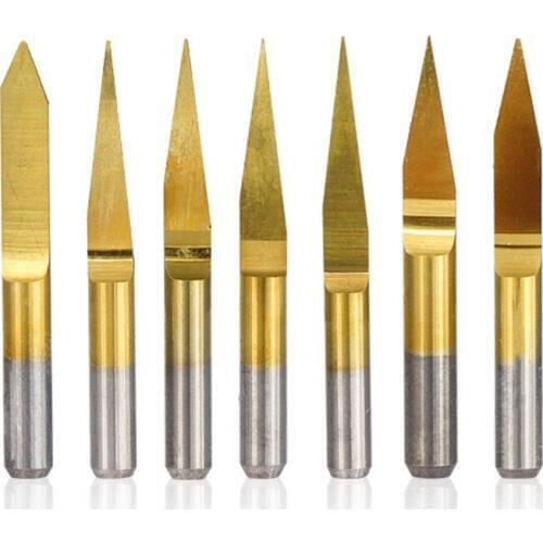 10 pcs 3.175mm shank 10/15/20/25 degrees carbide v shape pcb 3d engraving bits cnc router carving bit pcb milling machine tools