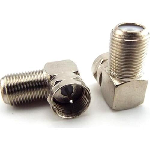 2pcs 90 Degree F-Type Male to Female Plug Connector TV Aerial Antenna Right Angle Adapter Plug To Socket Coax Cable U27