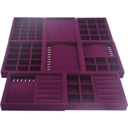 200*150*30mm Purple Velvet Jewelry Stock Tray display