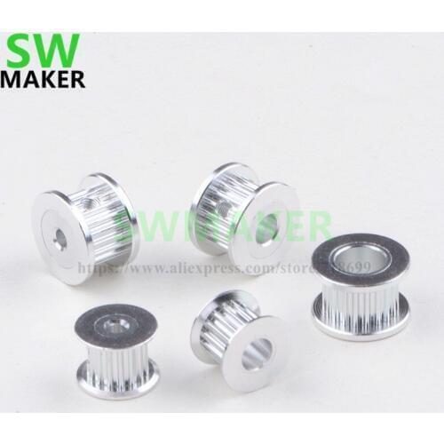 2GT H type snchronous wheel 20 tooth 16 teeth aluminum alloy passive wheel drive Pulley for 3D printer Synchronous belt Wide 6mm