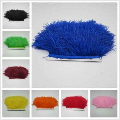 5 Yards/lot Long Fluffy Ostrich Feather Trimming Cloth Sideband DIY Clothing Accessories Decorative Accessories 8-11cm