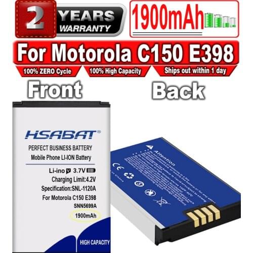 HSABAT 1500mAh SNN5699A Mobile Phone Battery for Motorola C150 E398 ROKR E1 ROKR E3 V810