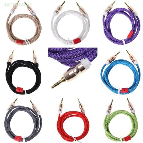 Jack Audio Cable Jack 3.5 mm Male to Male Cloth Audio Aux Cable For iPhone Car Headphone Speaker Wire Line Aux Cord 50pcs/lot
