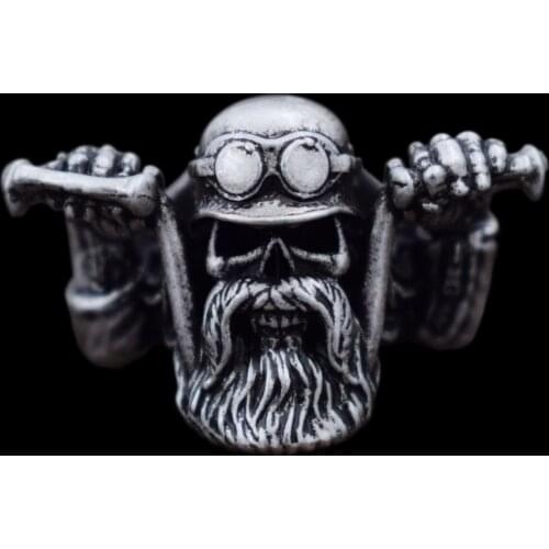 Biker Skull Ring Men Domineering Devil Skull Teens Vintage Creativity Rings Hop Gift For Boyfriend Rock Punk Gothic Jewelry