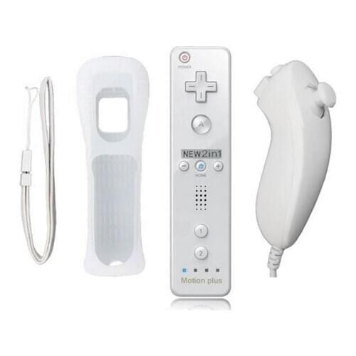 2 in 1 For Nintend Wii Motion Plus Wireless GamePad Remote Controle+Nunchuck Controller Joystick For Nintendo Wii Accessories