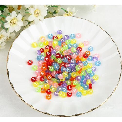 100pcs/lot 6mm Mix English Letter Beads Spacer Loose Beads DIY Jewelry Making Necklace Bracelet Earrings Access