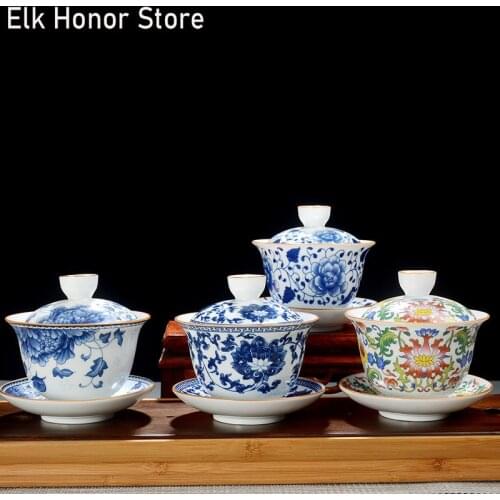 100ml DeHua Lotus Tea Bowl Ceramic Mutton Fat Jade Tea Tureen Teaware Kung Fu Tea Set Drinkware Master Cup Saucer Lid Gaiwan