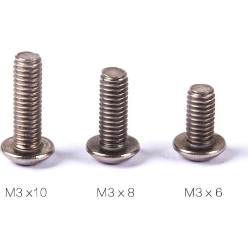 40pcs M2x4mm M2x5mm M2x6mm M3x6mm M3x8mm M3x10mm M3x12mm M3x14mm Titanium screw Button Head Hex ISO 7380 Titanium Bolt for FPV