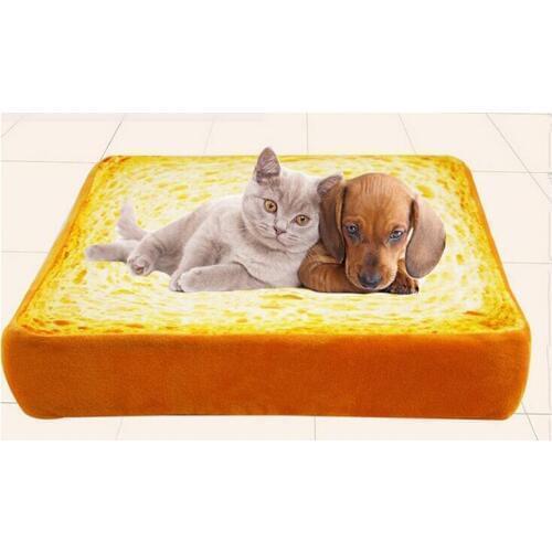 Pet Simulation Toast Dog Cushion Bread Mat Teddy Bear Plush Cat Nest Pet Supplies Factory Direct Sales