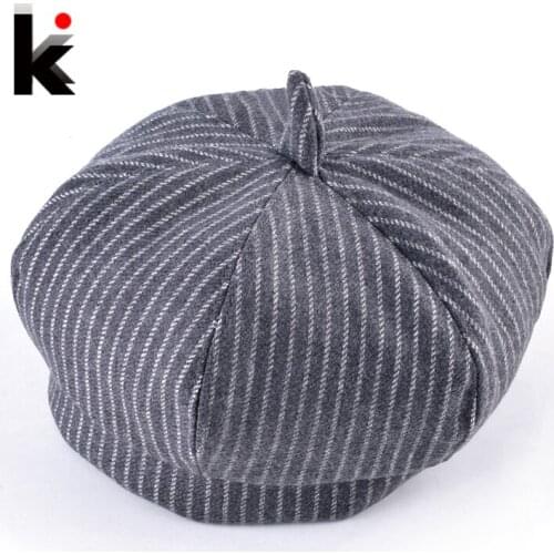 Boys 100% Cotton Beret Hat Spring And Autumn Children Striped Newsboy Caps Grils Outdoor Fashion Comfortable Kids Boina Beanies