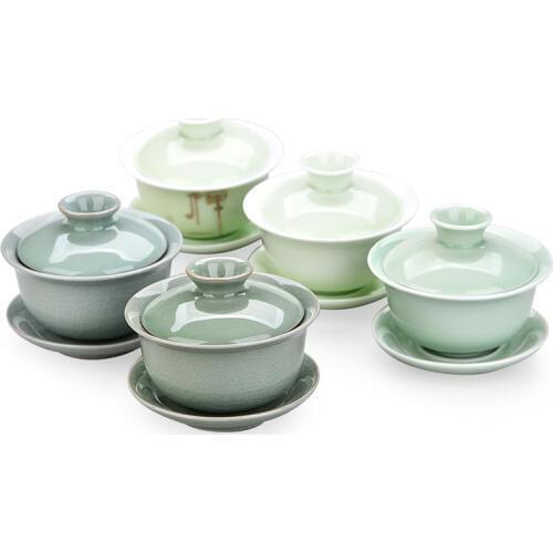 China Hand Painted Gaiwan,Dehua High quality white porcelain tea cup set for travel Beautiful and easy kettle