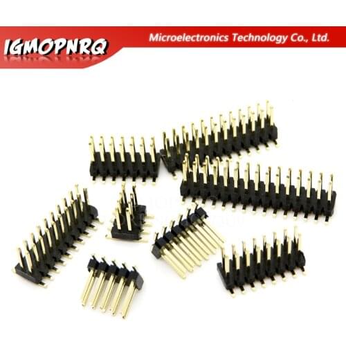 SMT 1.27mm 1.27 Double Row Male Breakaway PCB Board Pin Header Connector Pinheader 2*3/4/5/6/7/8/10/12/15/20/40p 3-50P