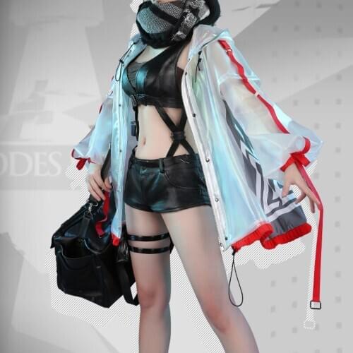 Anime Arknights Schwarz New Game Officer Leather Sexy Uniform+Bag Cosplay Costume Unisex Halloween Carnival Free Shipping 2020